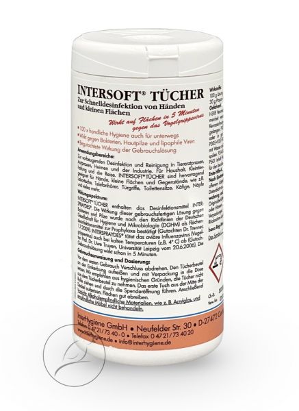 Intersoft® Tücher  100 Stk - Schnelldesinfektion